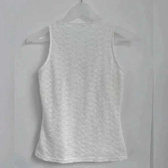 Rayure Paris Stripe Stretch France White Textured Tank Top Y2K - Picture 2 of 2